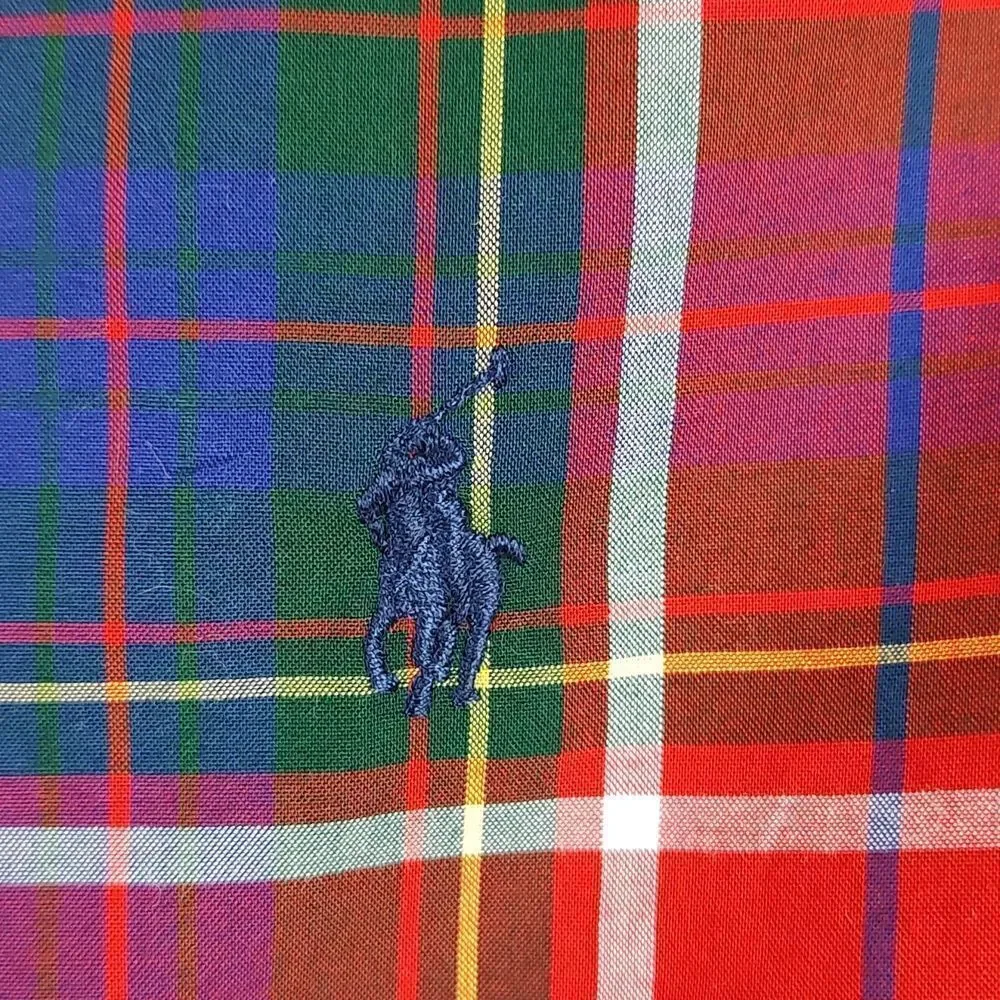 Ralph Lauren Natural Stretch Long Sleeve Plaid Button Down Shirt